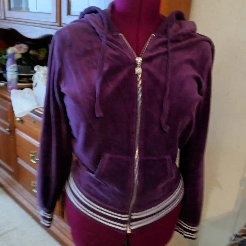 Victoria's Secret Vintage Y2K Victoria’s Secret Velour Zip Hoodie Size L / US 10 / IT 46 - 1 Thumbnail