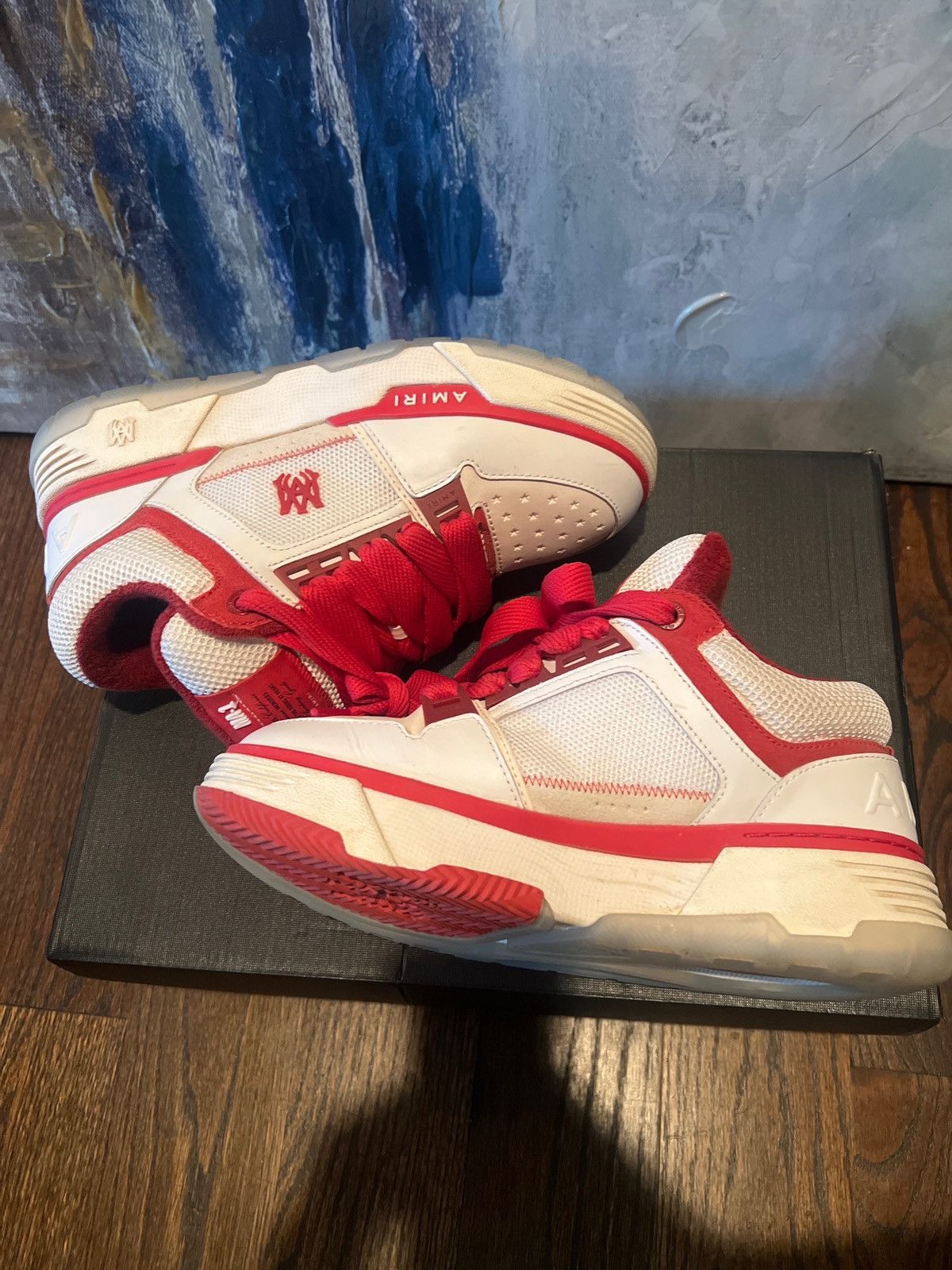 Amiri Red and White Amiri Ma-1 Size US 9 / EU 42 - 3 Thumbnail