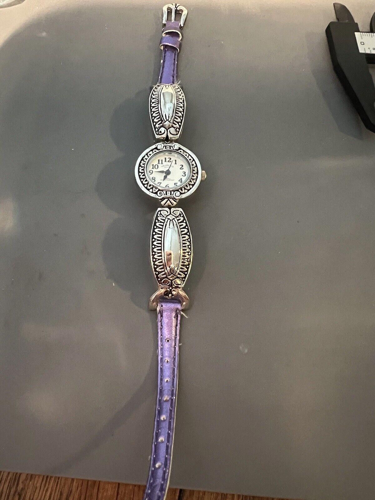 Designer Vellaccio Women’s Watch Purple Leather Band Size ONE SIZE - 1 Thumbnail