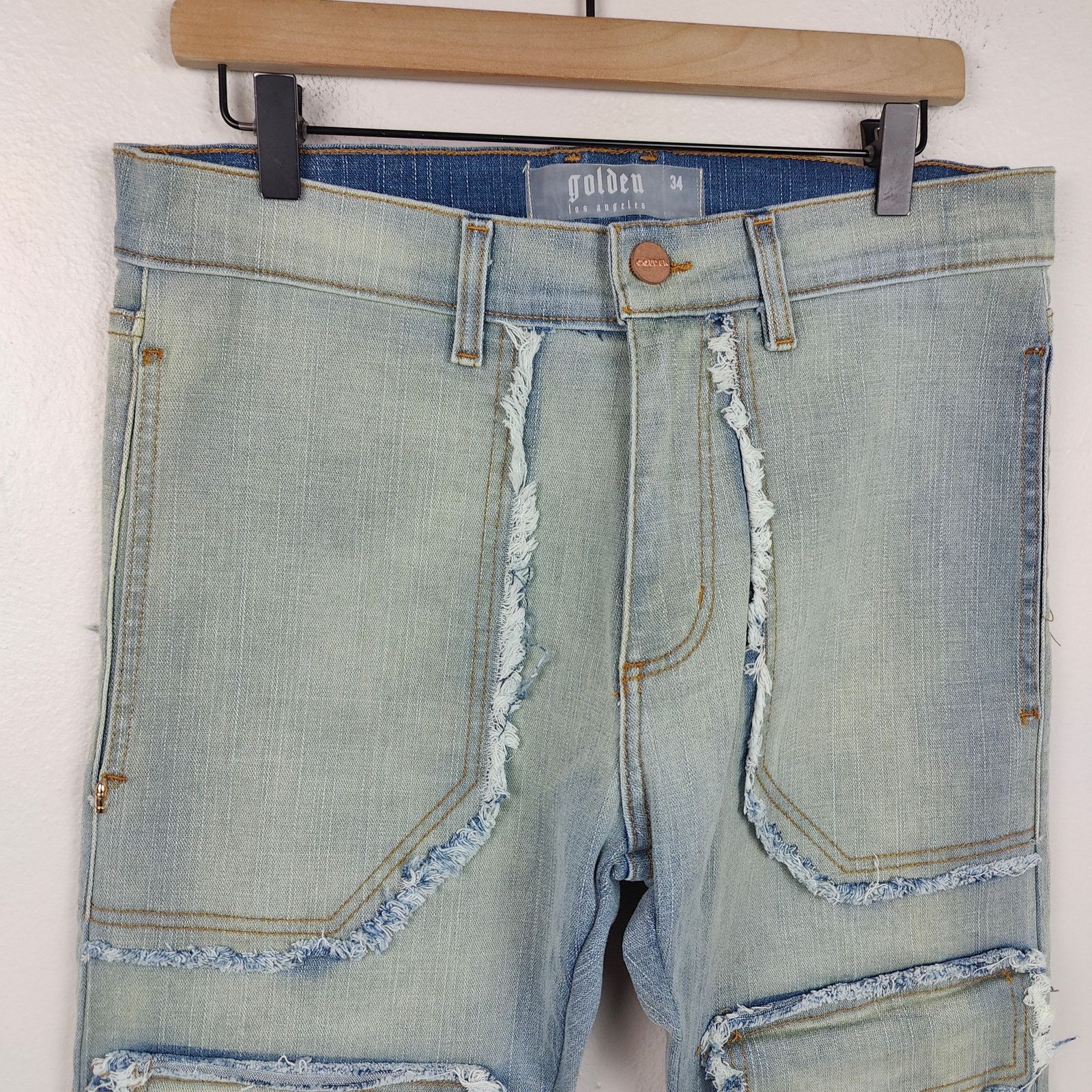 Other Golden Denim The Patchwork Mykonos Flared Jeans Men 34 Cargo Size US 34 / EU 50 - 2 Thumbnail