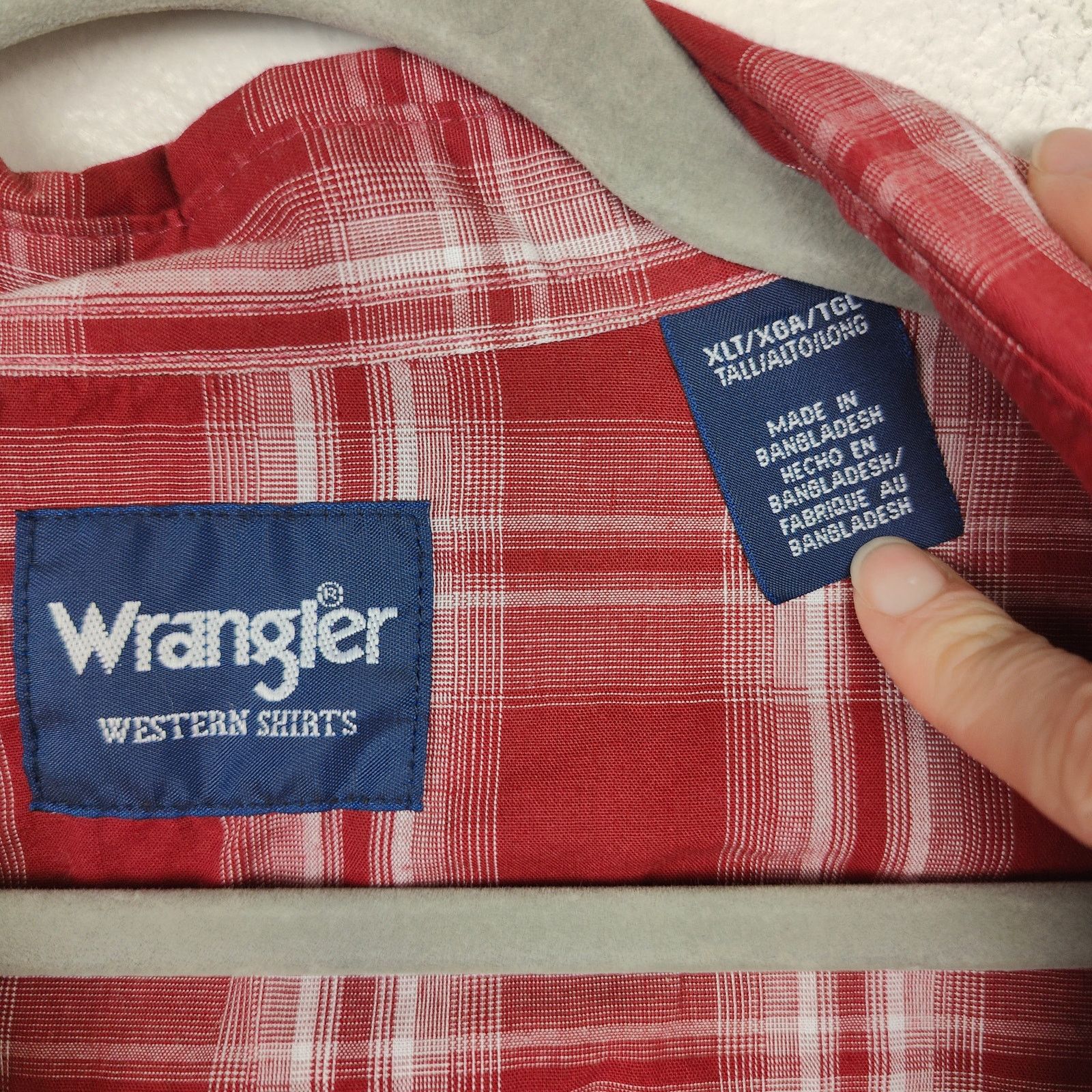 Wrangler Vintage Wrangler Pearl Snap Button Shirt Men XLT Red Size US XL / EU 56 / 4 - 4 Thumbnail