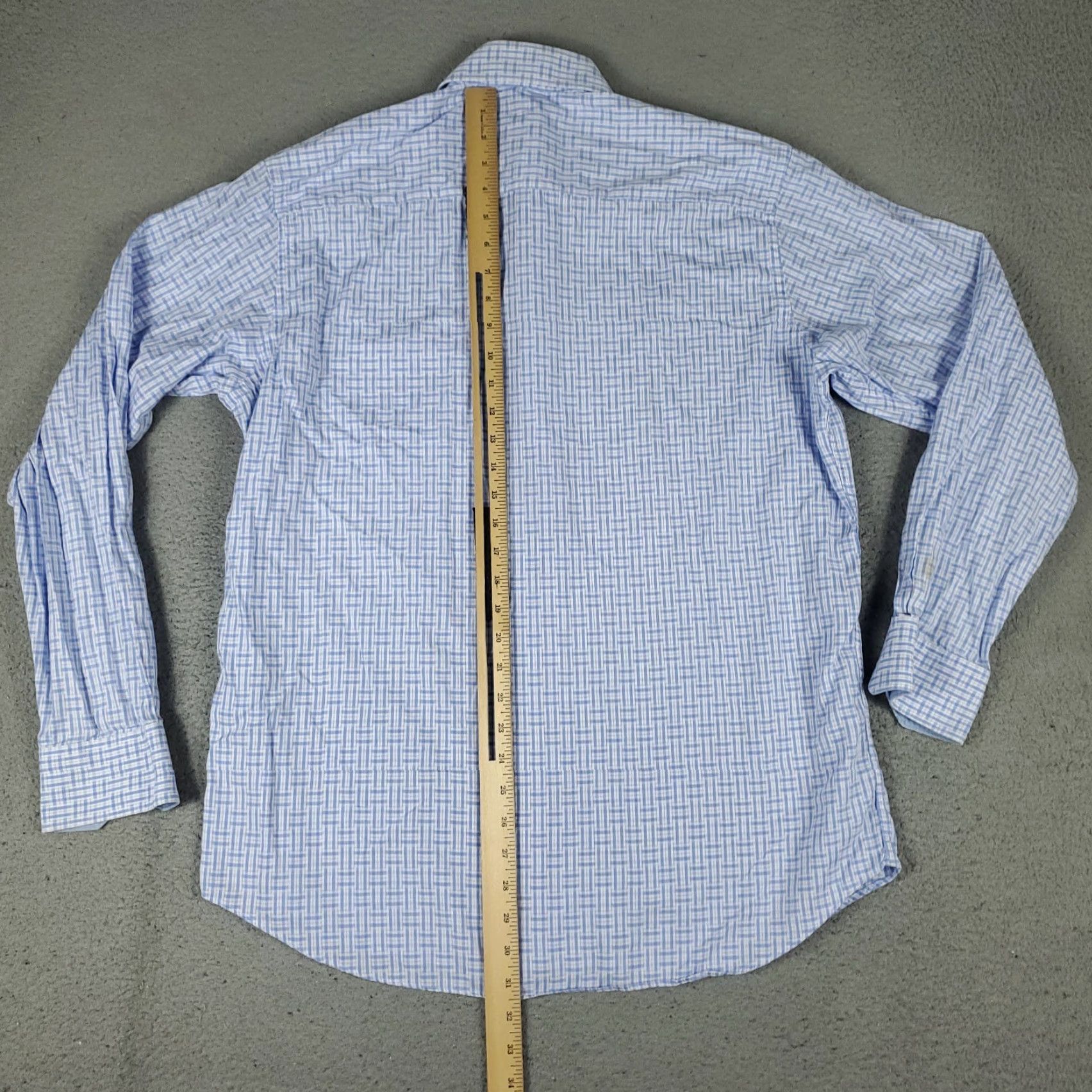 BUGATCHI Bugatchi Mens XL Blue Plaid Button-Up Shirt Long Sleeve Collared Size US XL / EU 56 / 4 - 5 Thumbnail
