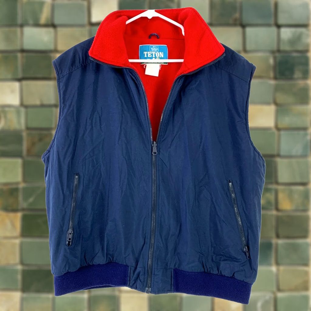 Vintage Vintage Woolrich Teton Vest Jacket Mens 2XL Blue Zip Woolrich 90s Woolrich Vest Mens XL/2X Chest 27.5" Navy Blue Size US XXL / EU 58 / 5 - 1 Thumbnail