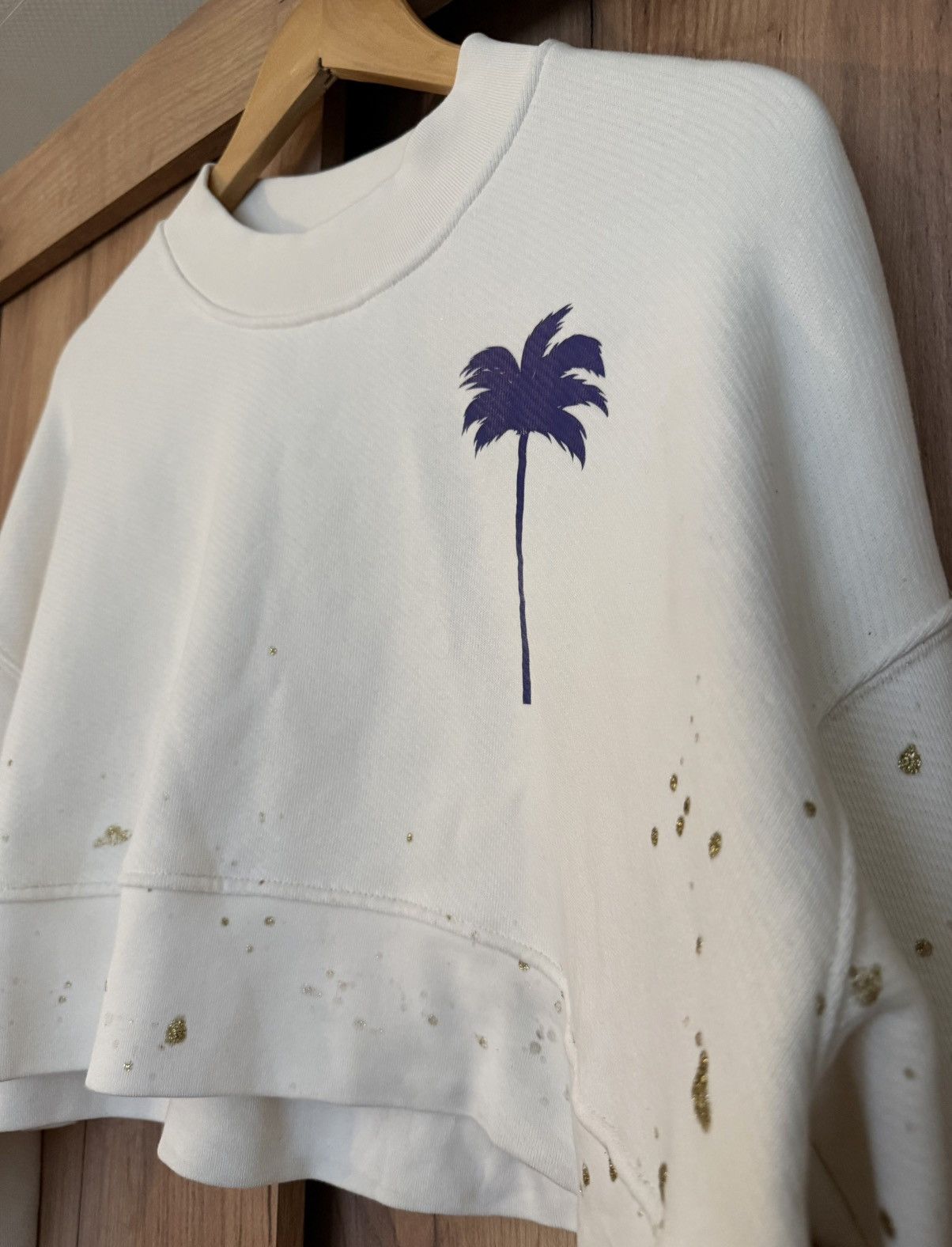 Palm Angels Palm Angels – Painted Cropped Crew Neck Sweat – M (495€) Size M / US 6-8 / IT 42-44 - 4 Thumbnail