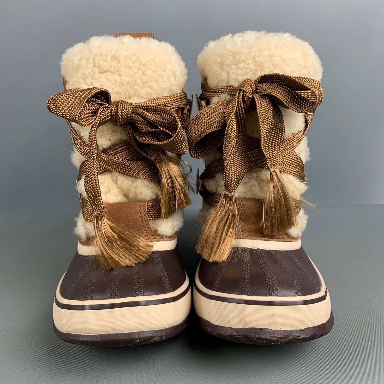 Chloe CHLOE Size 6.5 Beige Brown Suede Mixed Materials Boots Size US 6.5 / IT 36.5 - 4 Thumbnail