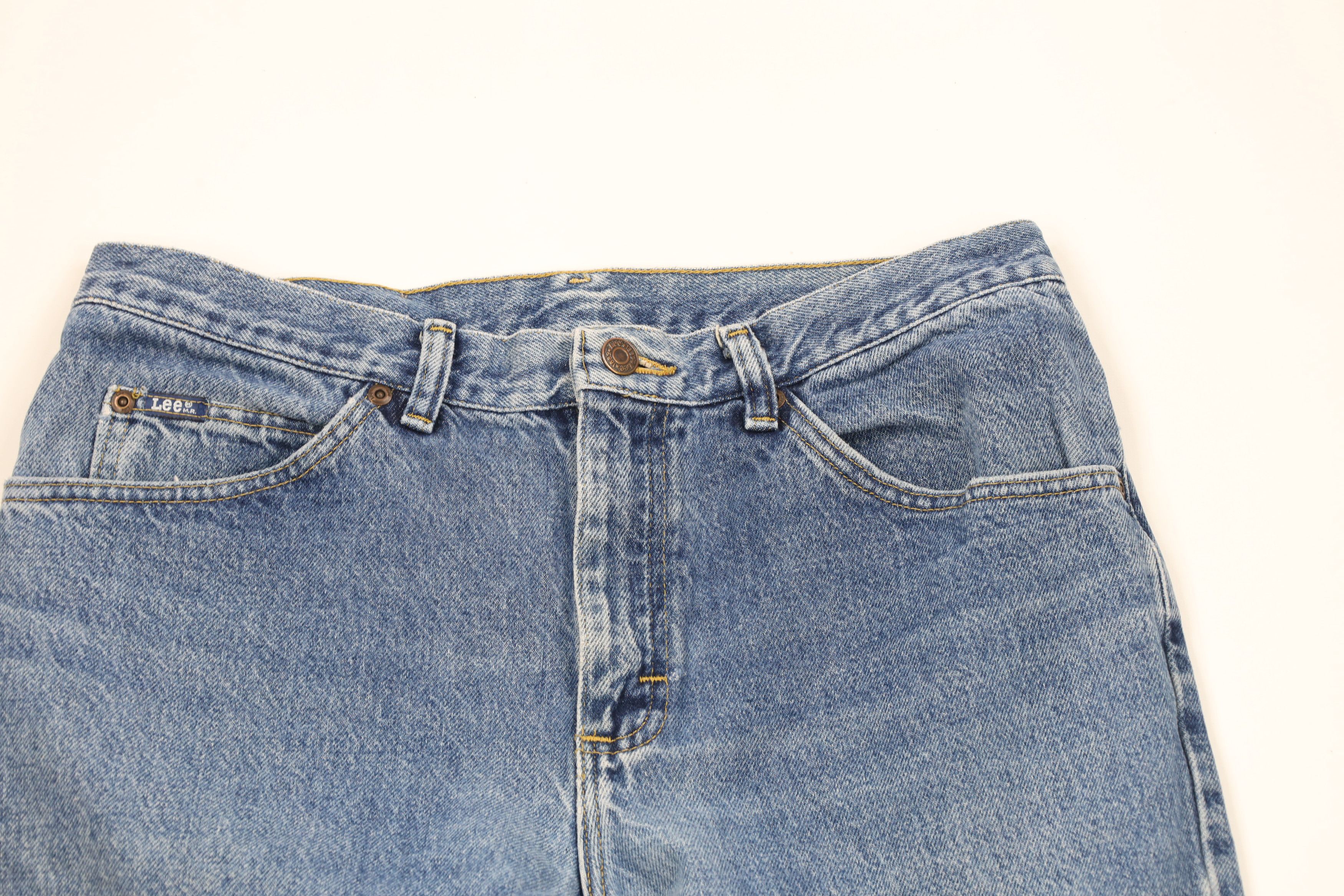 Lee × Vintage Vintage 90s Lee Jeans Straight Leg Denim Jeans Blue Cotton Size US 33 - 2 Thumbnail