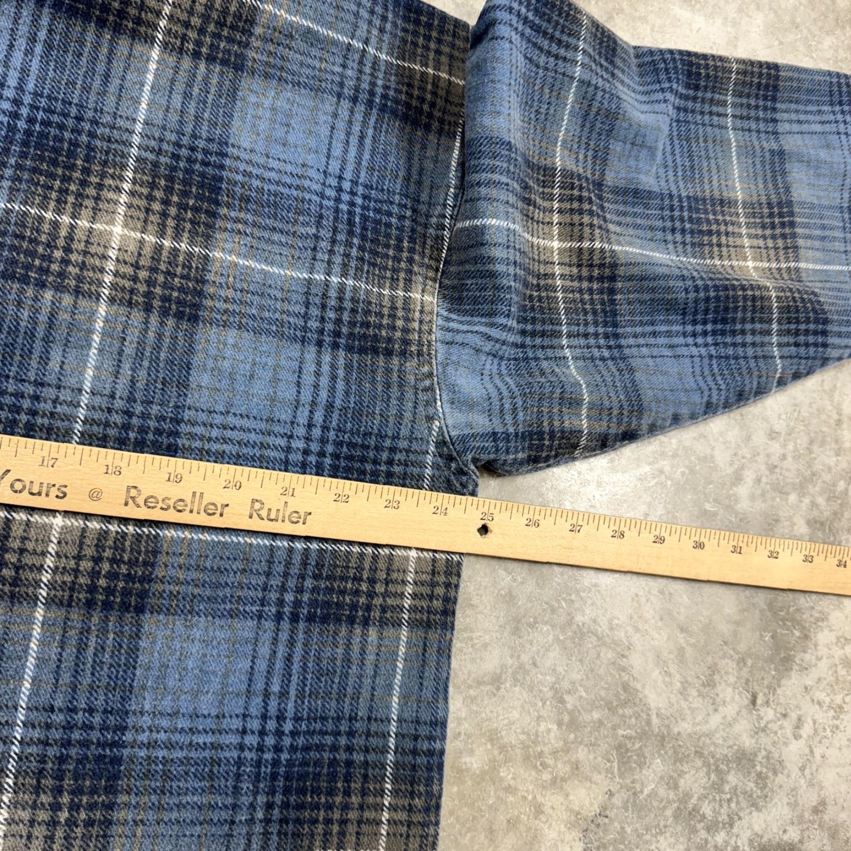 Denime VINTAGE Structure Sweatshirt Mens Large plaid pullover collared 100% Cotton USA Made Blue/Multi Size US L / EU 52-54 / 3 - 5 Thumbnail