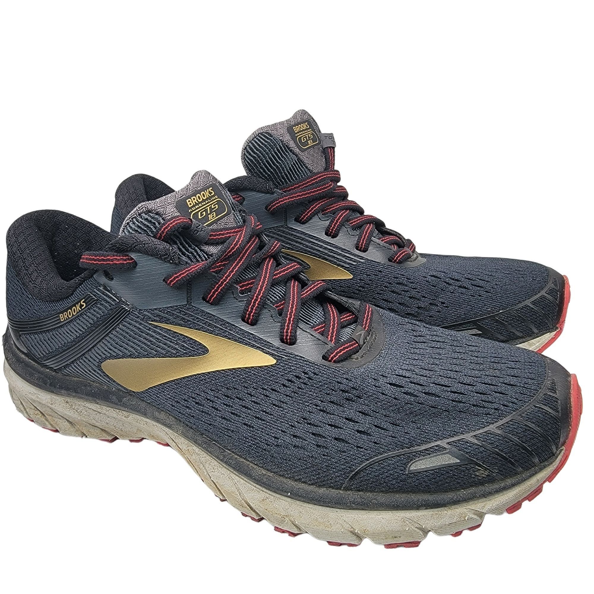 Brooks Brooks Adrenaline GTS 18 Mens 8 Black Gold Running Athletic Size US 8 / EU 41 - 1 Thumbnail