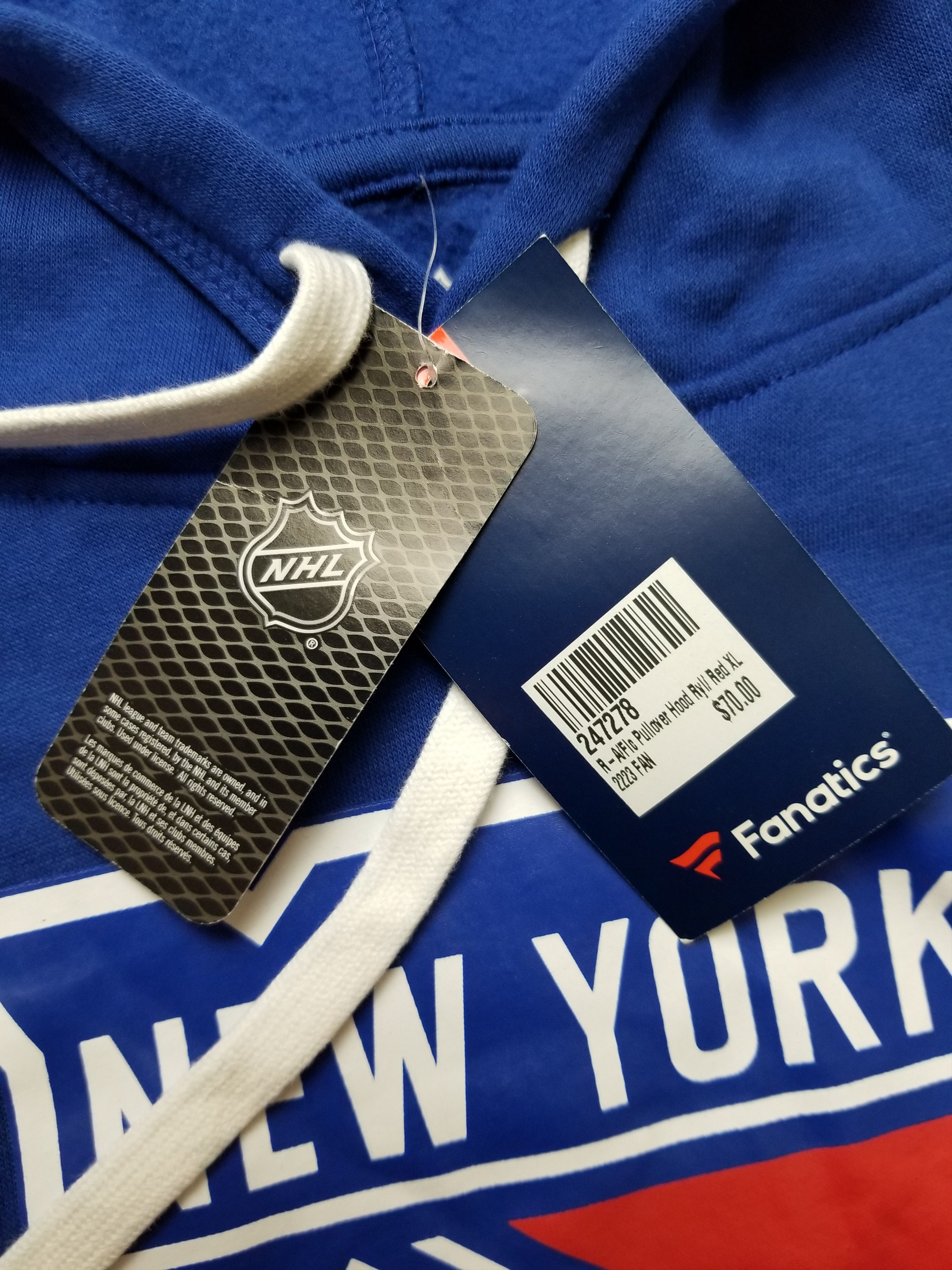 Other Fanatics New York Rangers Primary Logo Pullover Hoodie Size US XL / EU 56 / 4 - 7 Thumbnail