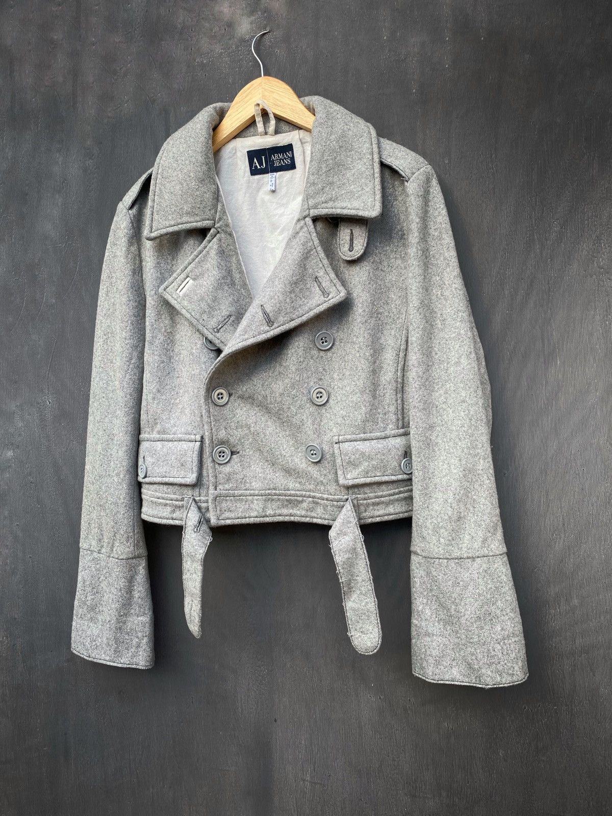 Armani Armani Jeans Vintage Wool gray biker jacket size 38 Size XS / US 0-2 / IT 36-38 - 1 Thumbnail