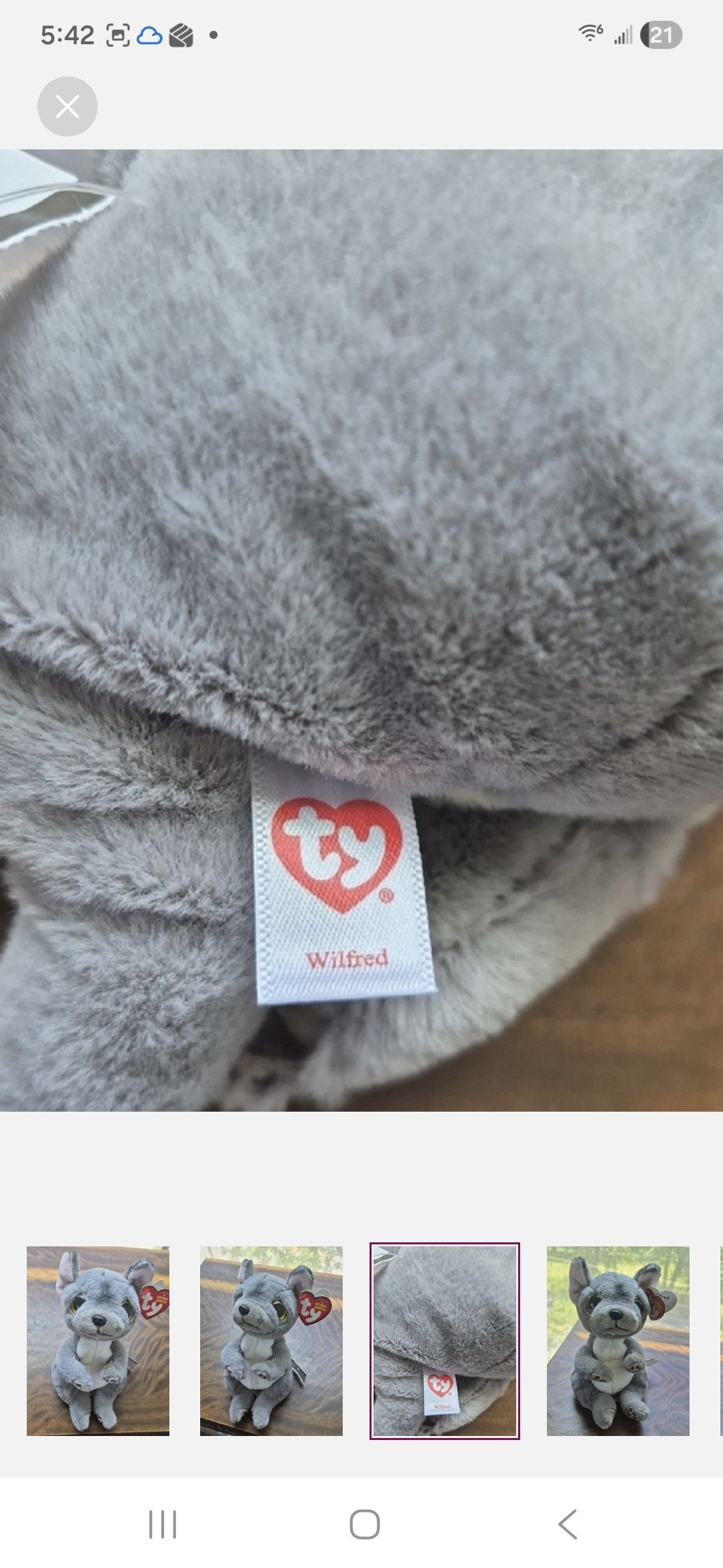 Other TY Beanie Babies Wilfred Baby Puppy Size ONE SIZE - 4 Thumbnail