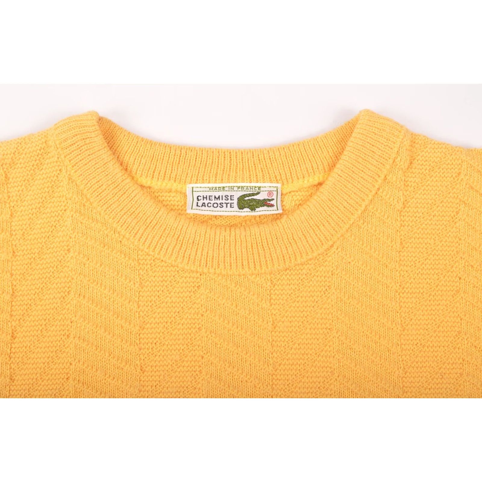 Lacoste Lacoste Vintage Yellow Zig Zag Wool Blend Sweater Mens Crew Neck Size 5 Made in France 80s 90s Size US S / EU 44-46 / 1 - 3 Thumbnail