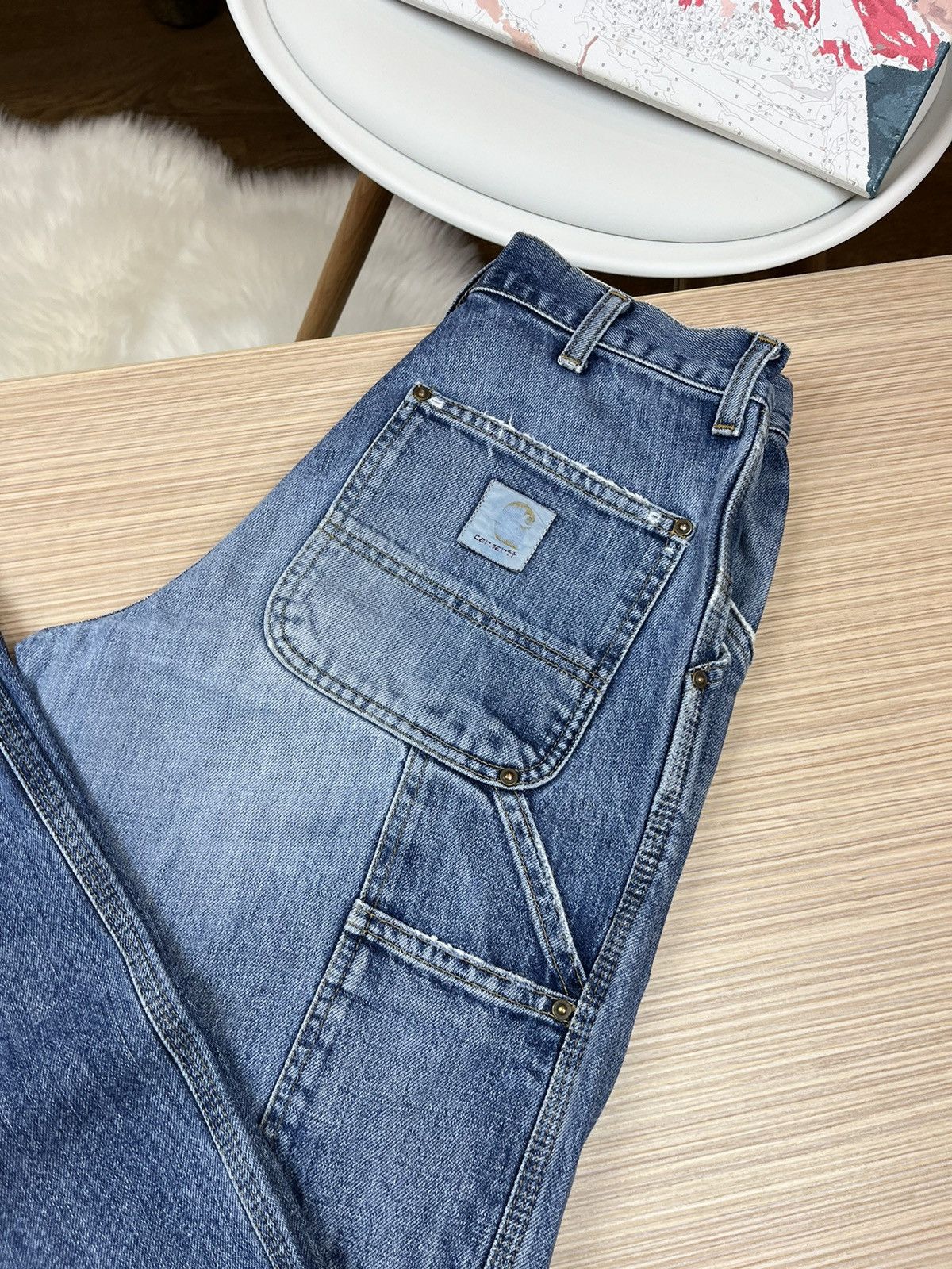 Carhartt × Vintage Crazy Vintage Carhartt Denim Dungaree Carpentar Work Pants Size US 32 / EU 48 - 3 Thumbnail
