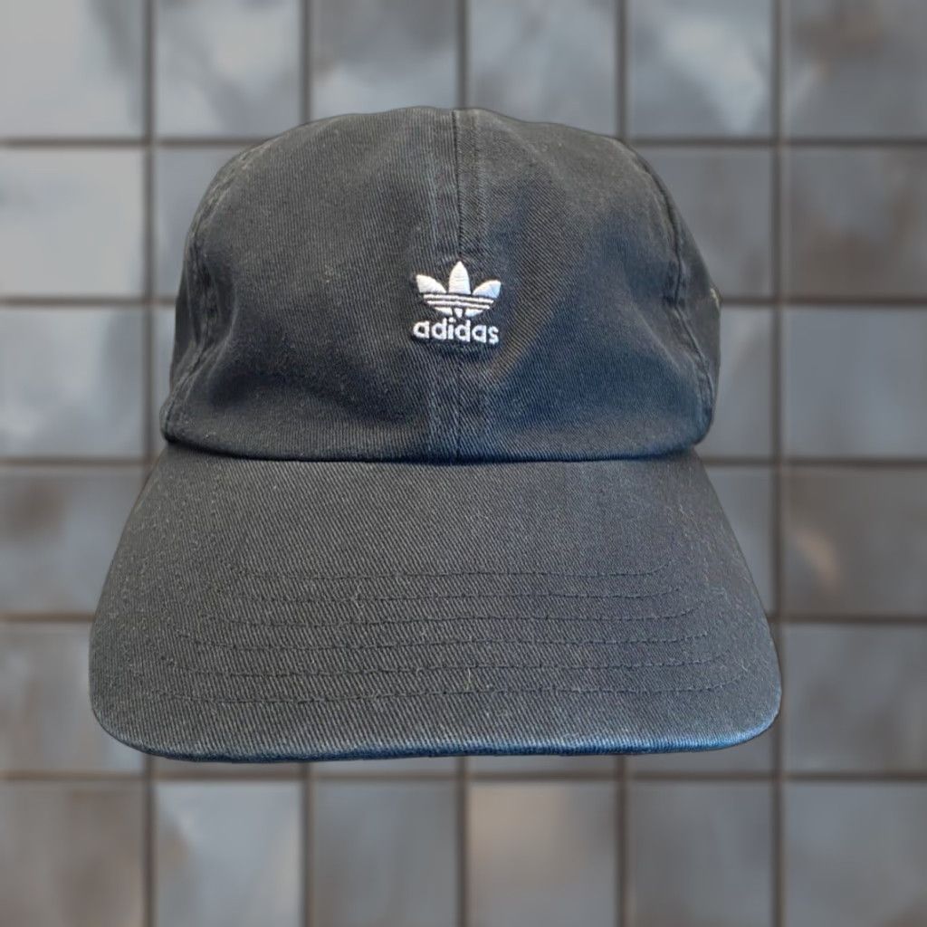 Adidas ADIDAS Hat Women One Size Black Twill Strapback Embroidered Trefoil Logo Golf Size ONE SIZE - 1 Thumbnail