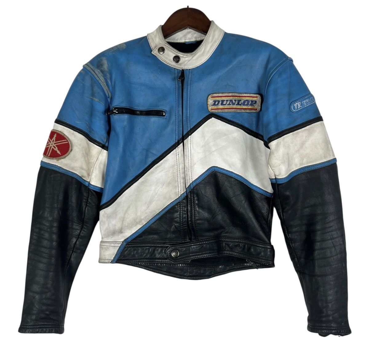 Japanese Brand 90s Vintage Racing Team Series Yamaha Dunlop Leather Jacket Size US M / EU 48-50 / 2 - 1 Thumbnail