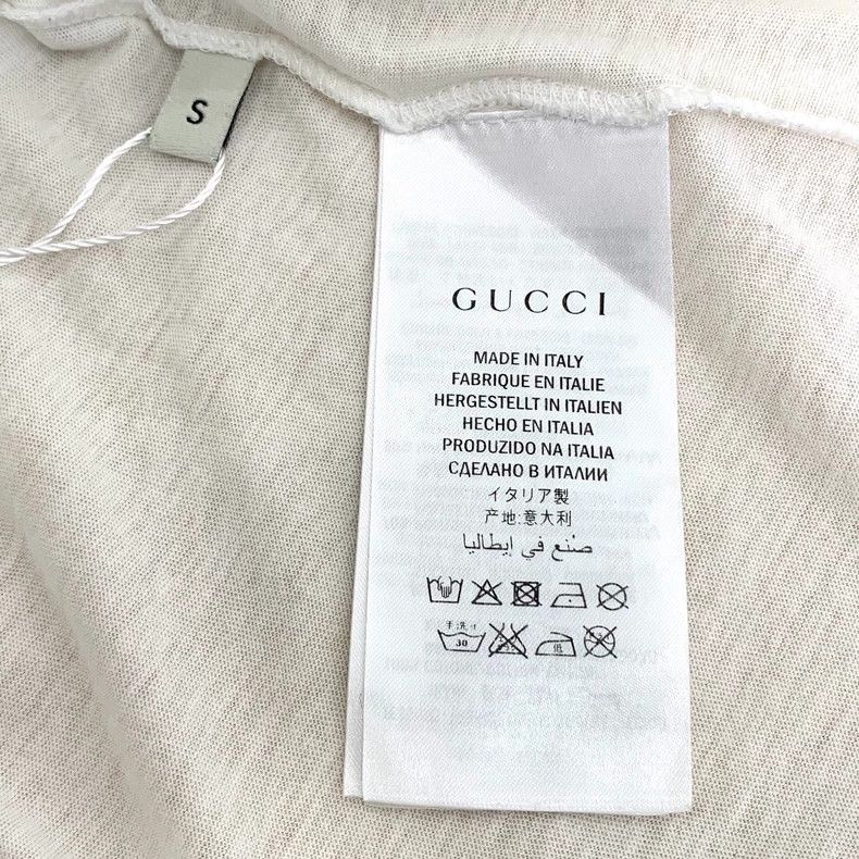 Gucci White letter butterfly print round-neck cotton short-