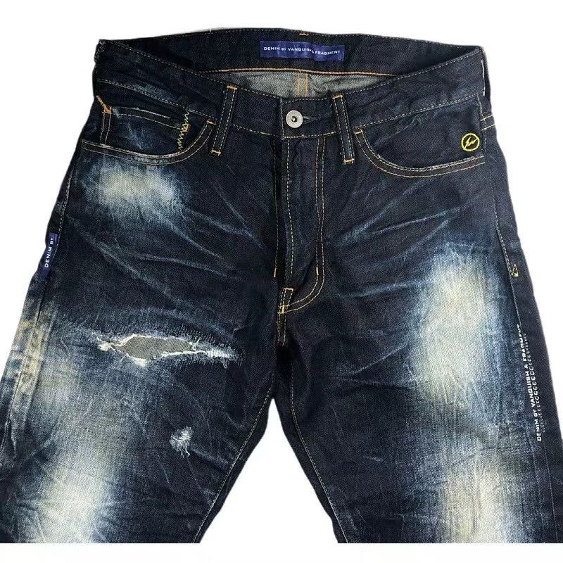 Fragment Design FRAGMENT x VANQUISH Rare Vintage Wash Cropped Jeans Size US 28 / EU 44 - 4 Thumbnail