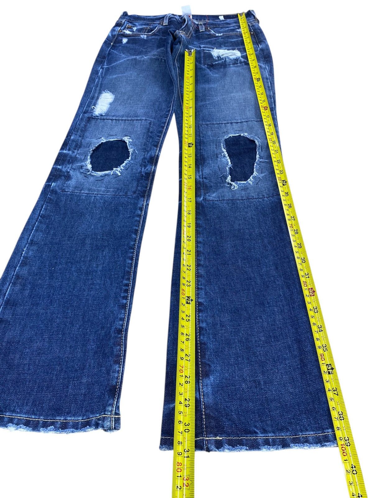 Lucky Brand Lucky Brand Ripped Patchwork Style Bootcut Jeans Size US 26 / EU 42 - 7 Thumbnail