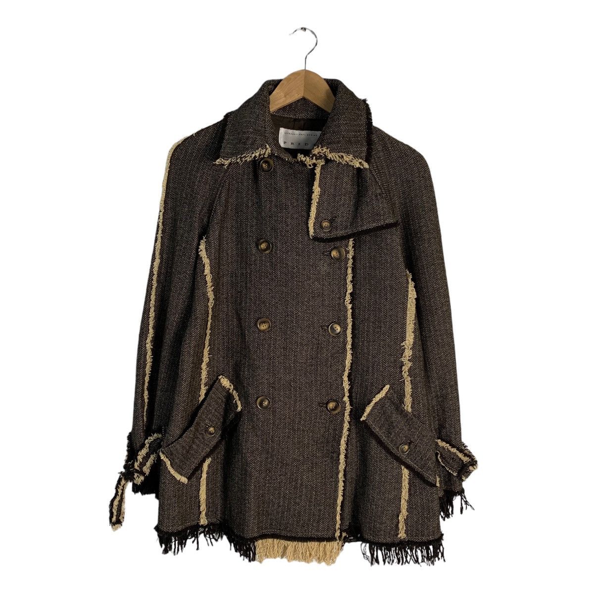 image of Pride Nice Design Double Breast Jacket in Brown, Women's (Size Medium)