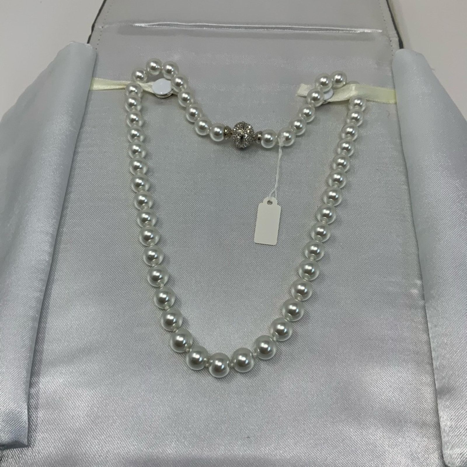 Other Pearl Necklace Silver Crystal Ball Clasp Wedding Bride Size ONE SIZE - 3 Thumbnail