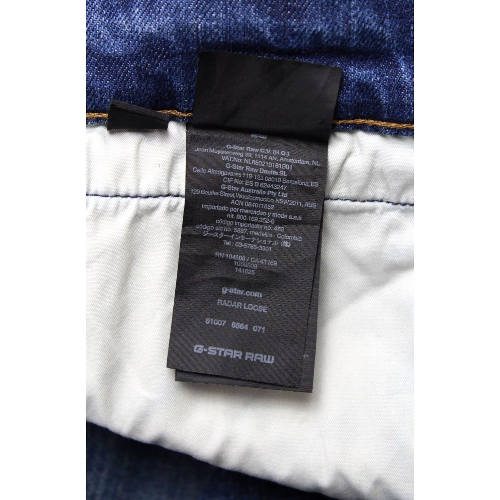 G-Star G-STAR Radar Loose Jeans Men's W33/L30 Whiskers Faded Button Fly Blue Jeans Size US 33 - 7 Thumbnail