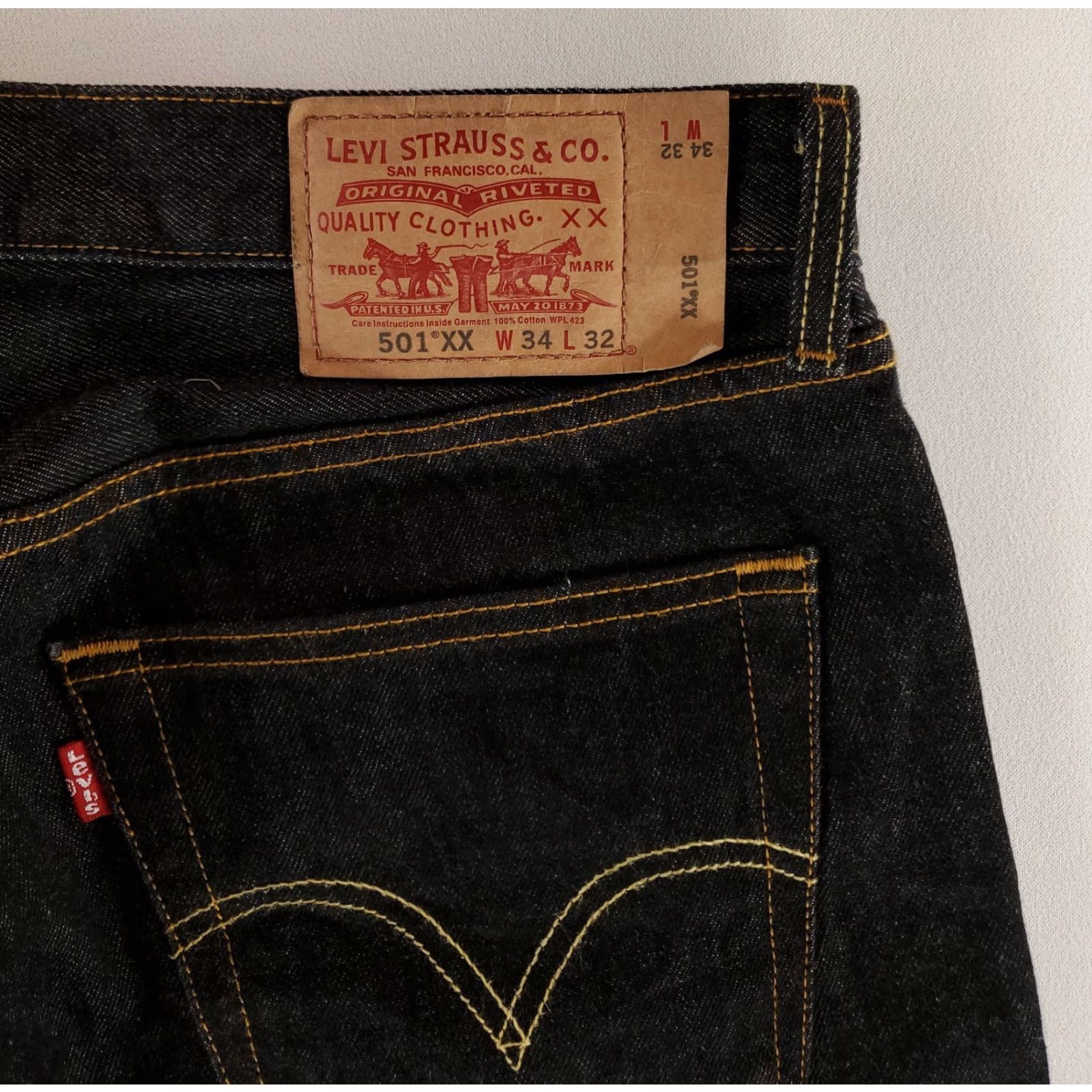 Levi's Levi's 501 XX Jeans Black Mens 34x32 34x31 Actual Straight Jeans Men Size 34 Inseam 31 Black Mens Size US 34 / EU 50 - 2 Thumbnail