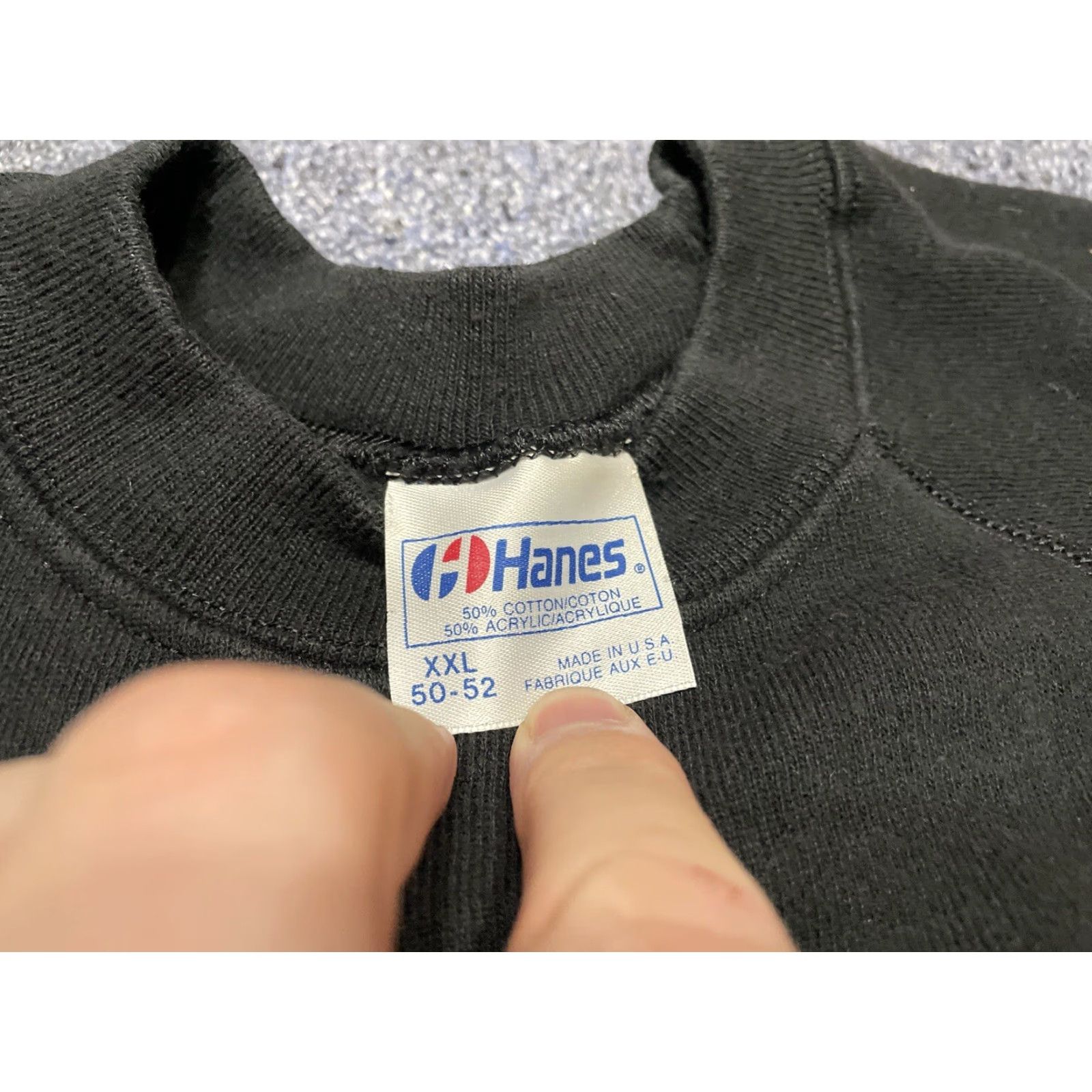 Hanes VINTAGE Hanes Sweatshirt Mens 2XL Black Raglan Sleeve Crewneck J6 80s All Seasons Knitted Knit Fabric Size US XXL / EU 58 / 5 - 2 Thumbnail