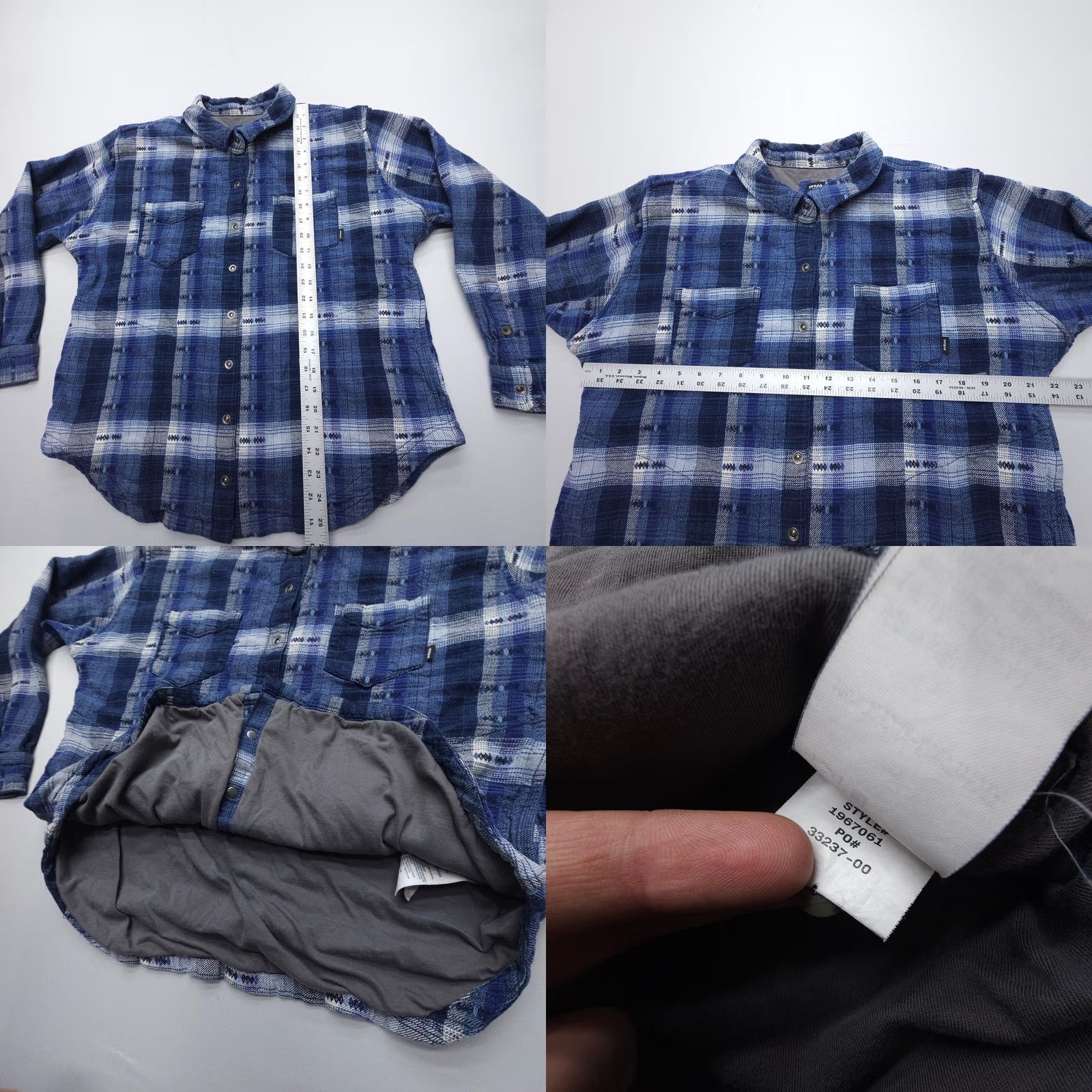Prana prAna Emerick Lined Flannel Shirt Jacket XL Blue Snap Southwestern Shacket Shirt Women Size XL / US 12-14 / IT 48-50 - 8 Thumbnail
