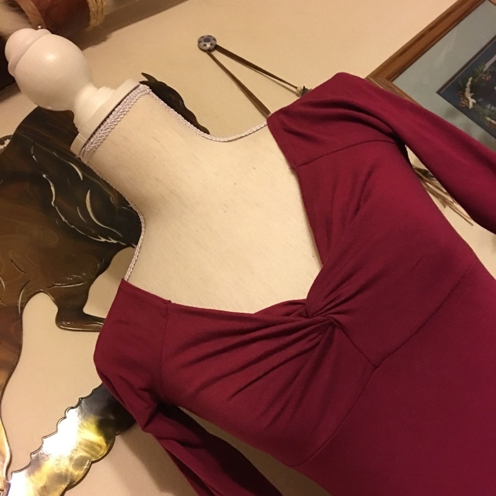 Other Next Era burgundy knot bust 3/4 sleeve top NWT S Size S / US 4 / IT 40 - 2 Thumbnail