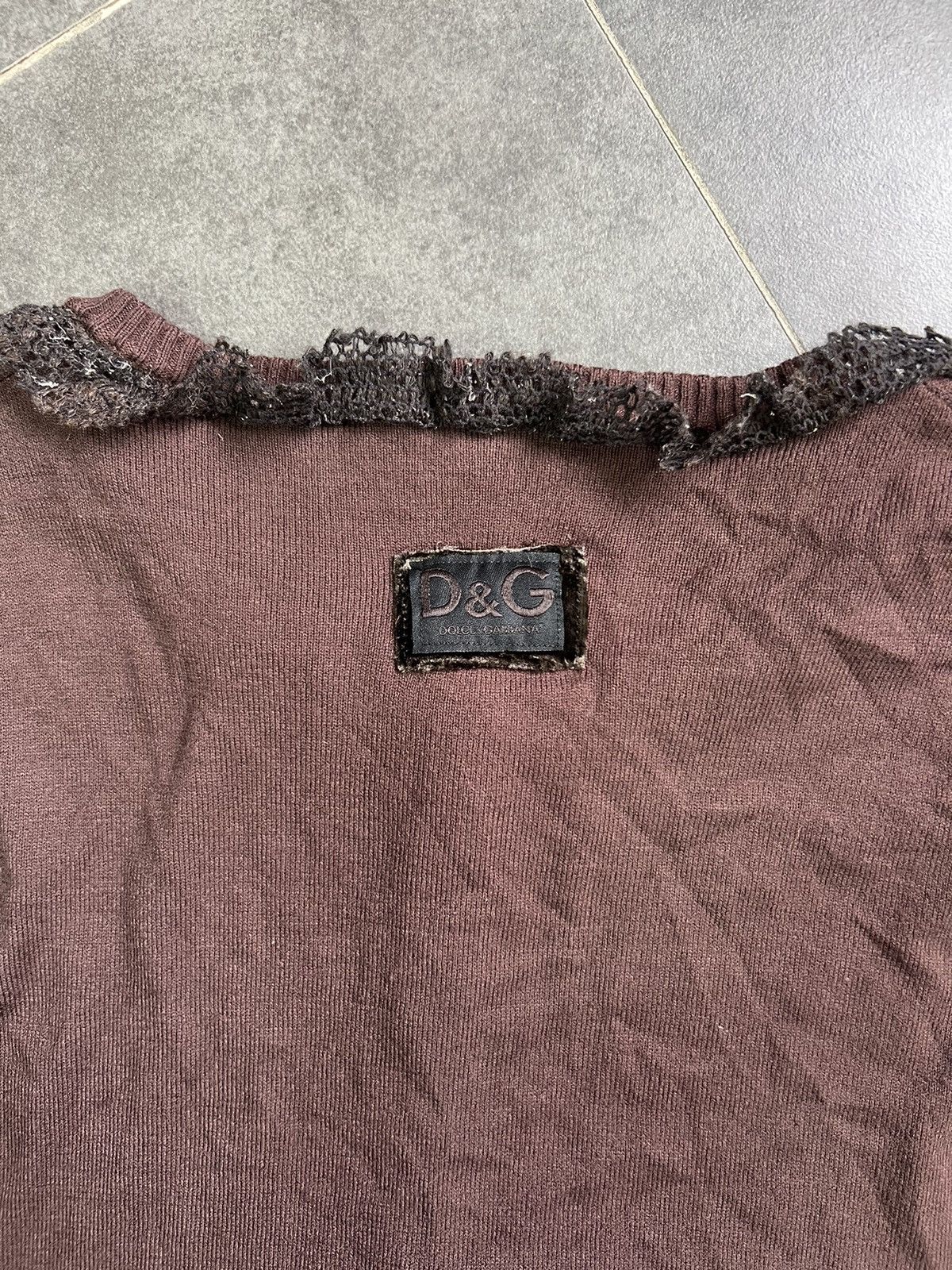 Dolce & Gabbana Coquette y2k Brown Button Up Knit Cardigan Size M / US 6-8 / IT 42-44 - 2 Thumbnail