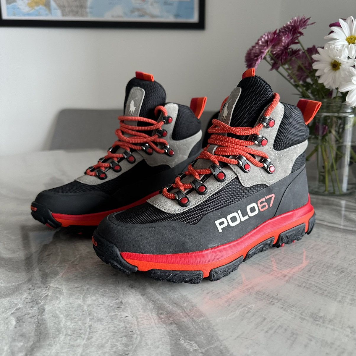 Polo Ralph Lauren Polo Ralph Lauren Adventure 300 Black Gray Mid Boots Size US 7 / EU 40 - 2 Thumbnail