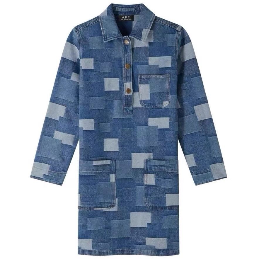 A.P.C. A.P.C. Spliced Denim Dress K31 Size XS / US 0-2 / IT 36-38 - 1 Thumbnail