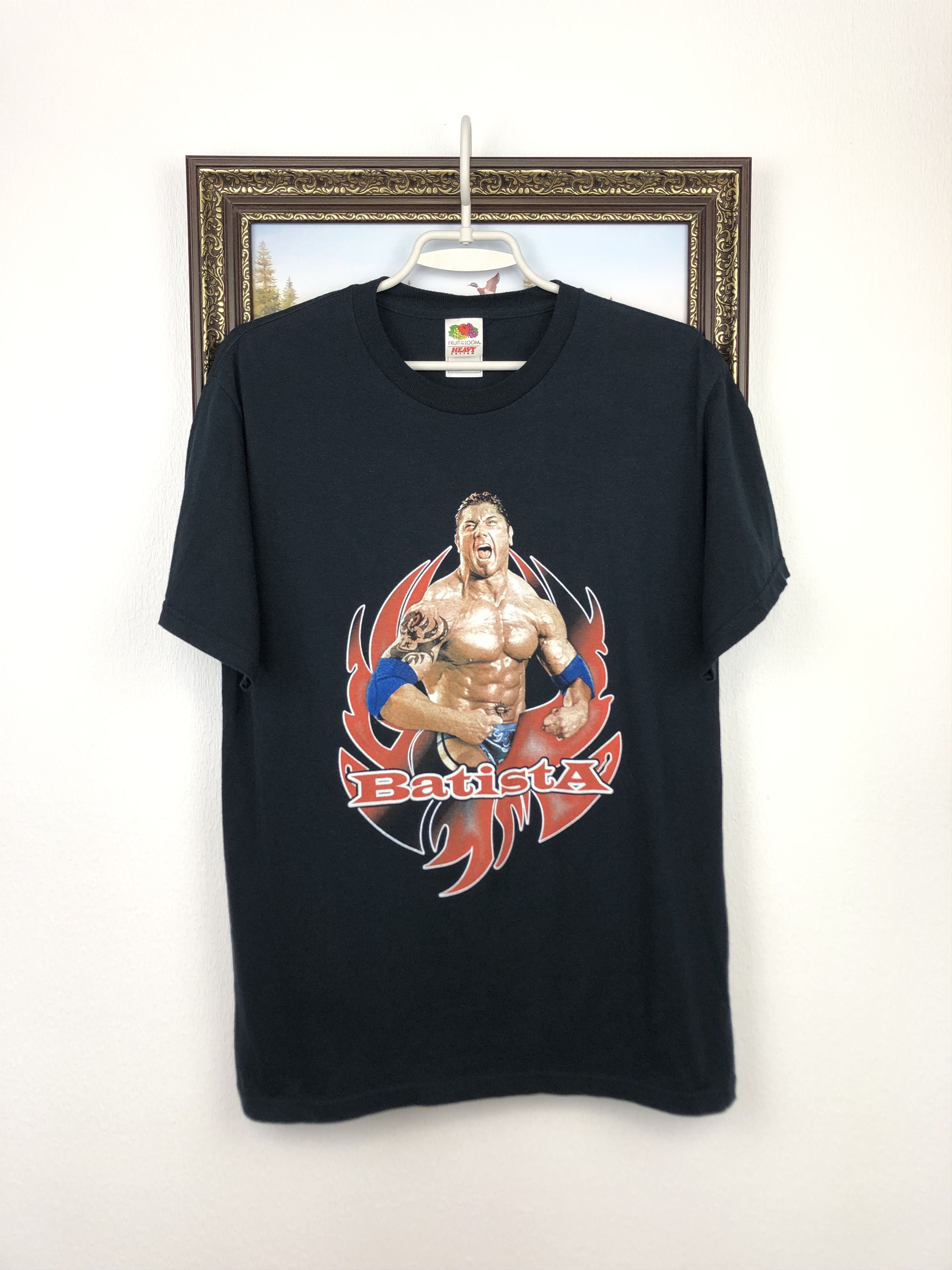 Vintage Vintage 2000's WWE WWF Batista The Animal Black Shirt Tee Size US M / EU 48-50 / 2 - 1 Thumbnail