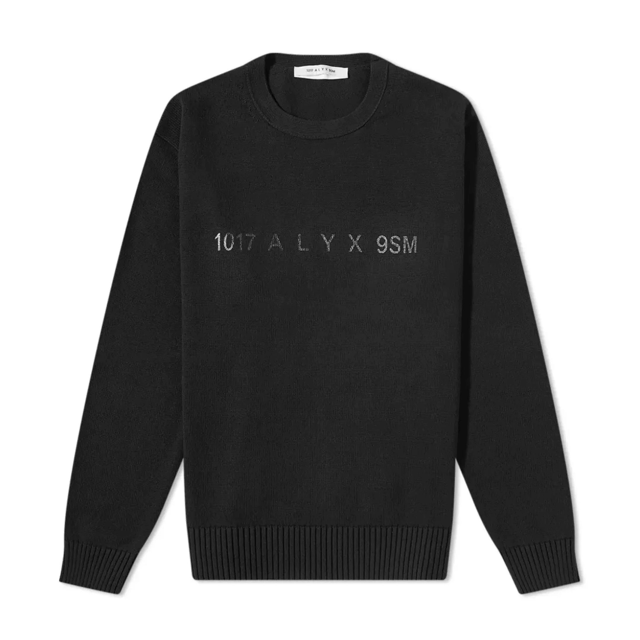 image of 1017 Alyx 9Sm O1Mle0424 Logo Crewneck Sweater In Black, Men's (Size Small)