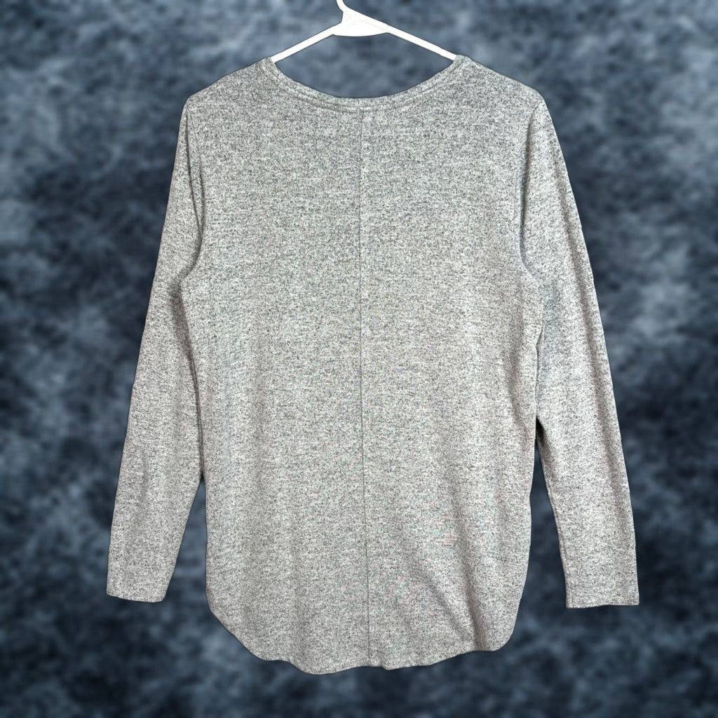 Ann Taylor VINTAGE Ann Taylor Womens Top Gray Long Sleeve Round Neck Pullover Size S Small Shirt Womens Size S / US 4 / IT 40 - 1 Thumbnail