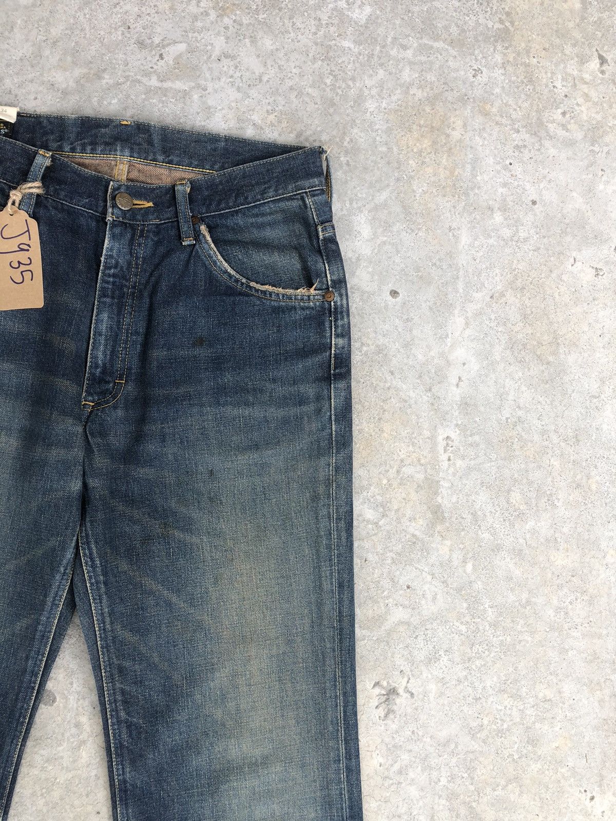 If Six Was Nine Japanese Lee Flared Jeans Distressed Jeans Size US 31 - 5 Thumbnail