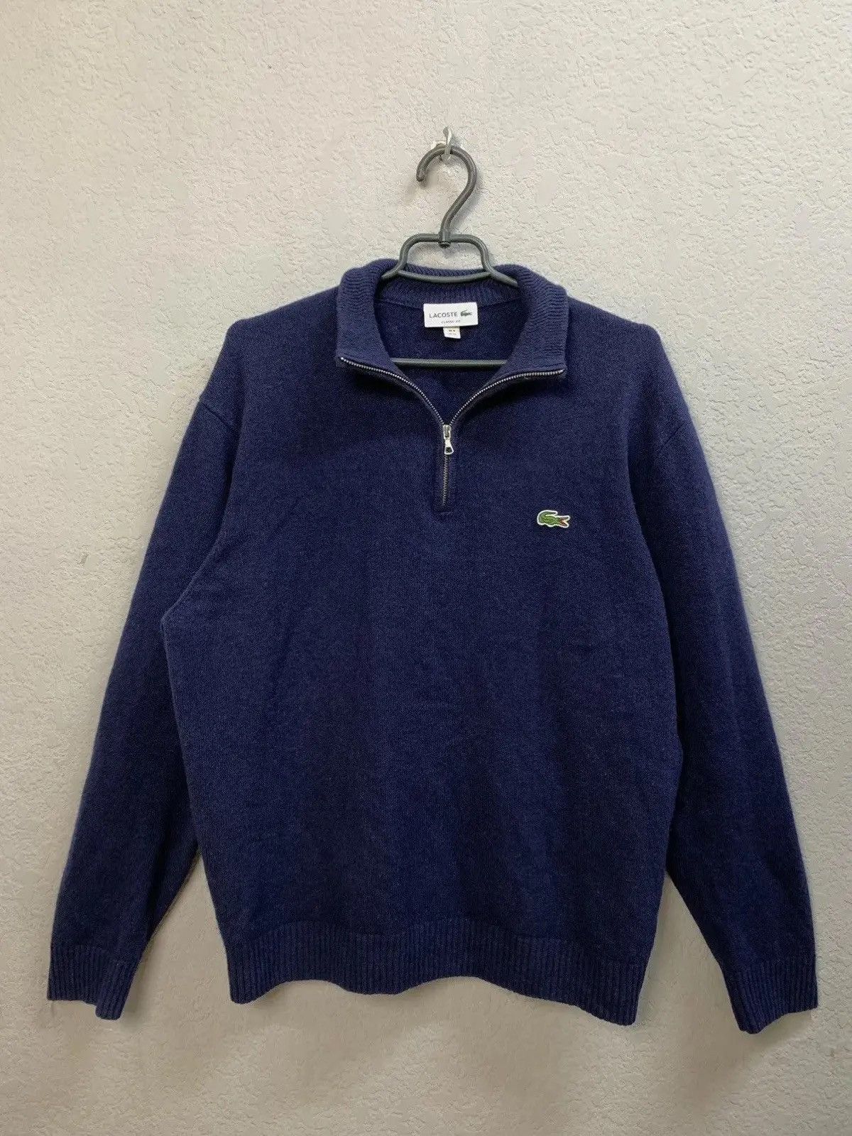 Japanese Brand × Lacoste 100%wool Lacoste 1/3 zip Logo Fleece Zip Sweatshirt M Size US M / EU 48-50 / 2 - 8 Thumbnail