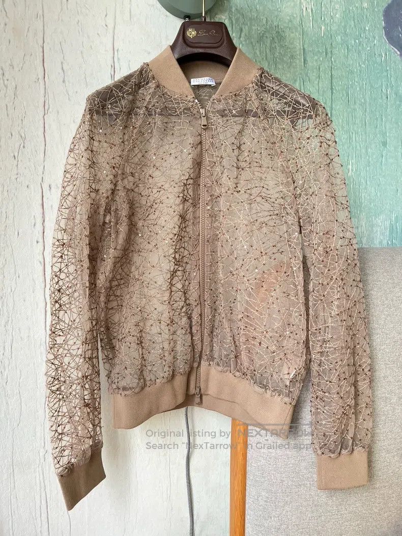 Brunello Cucinelli Brunello Cucinelli Sequined embroidered jacket, flight sui Size S / US 4 / IT 40 - 1 Thumbnail