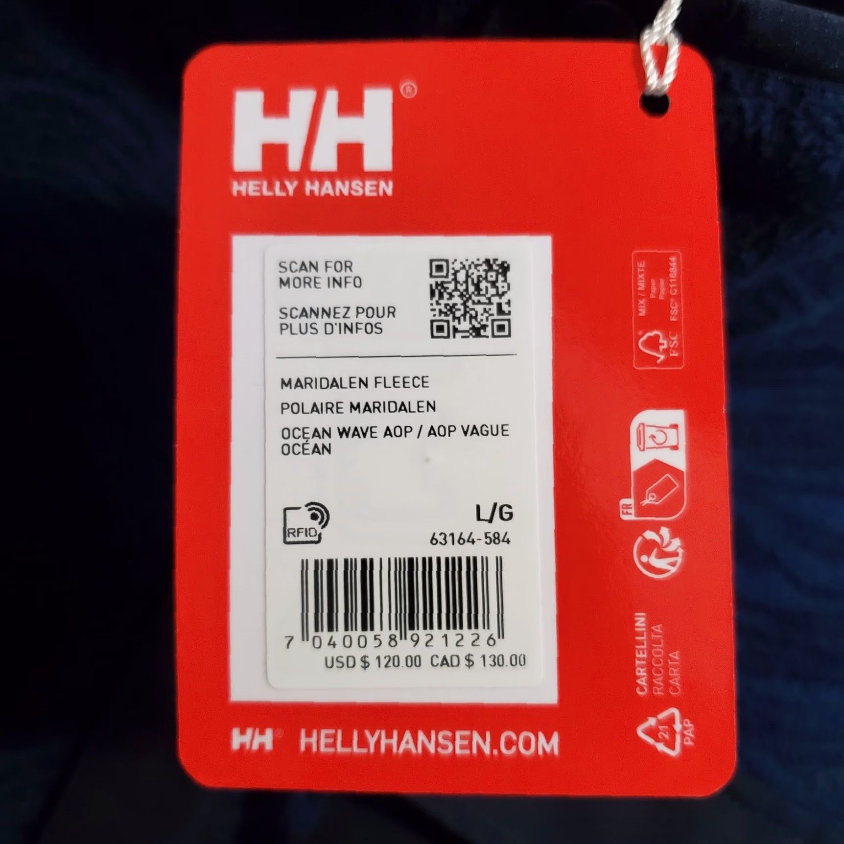 Helly Hansen Helly Hansen Maridalen Fleece Jacket Men L Blue Ocean Wave AOP 1/4 Snap Pullover Size US L / EU 52-54 / 3 - 4 Thumbnail