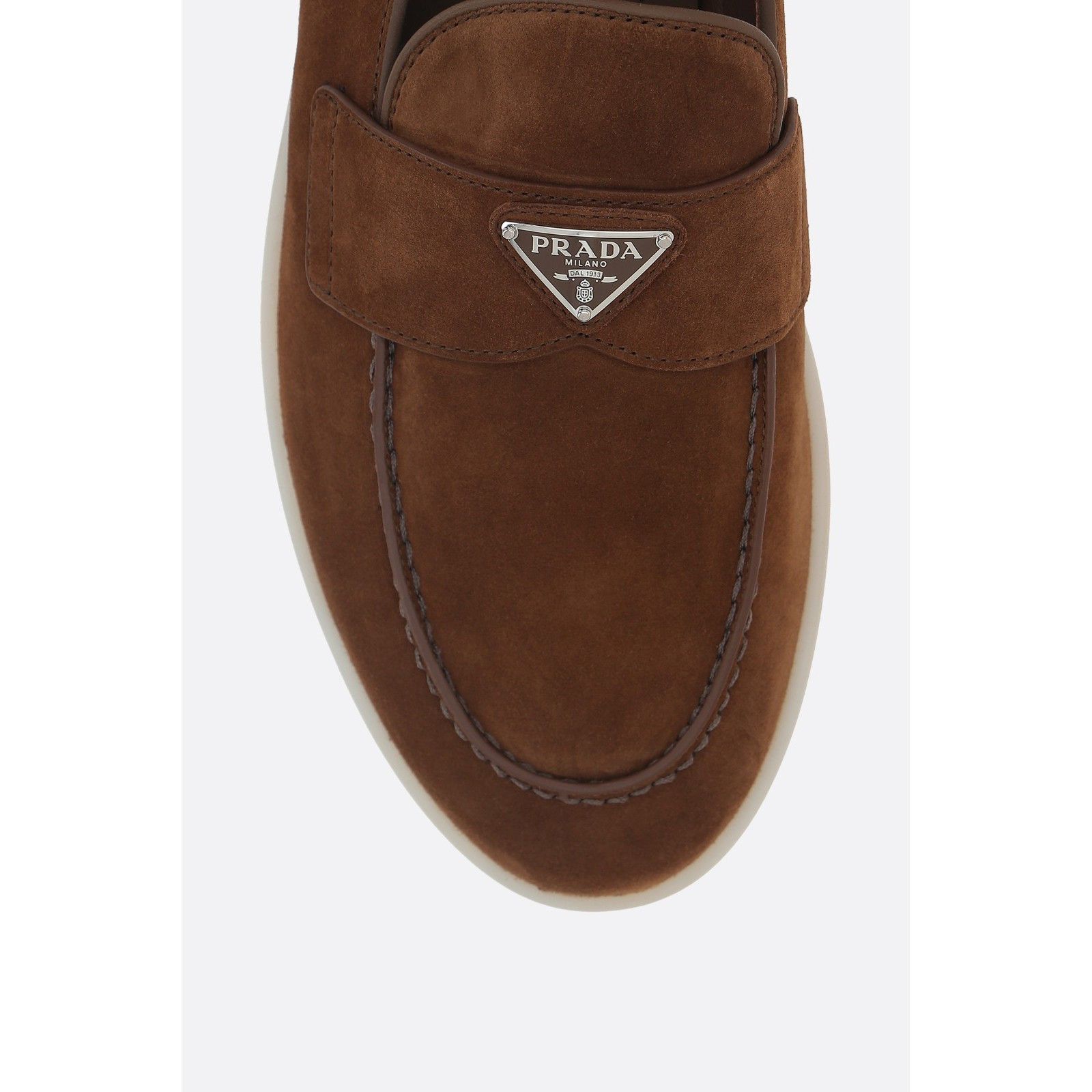 Prada‎ brown suede loafers. Size 9.5 Cocoa Brown Shuffle Nubuck Leather Loafers | PRADA - United  main image 2