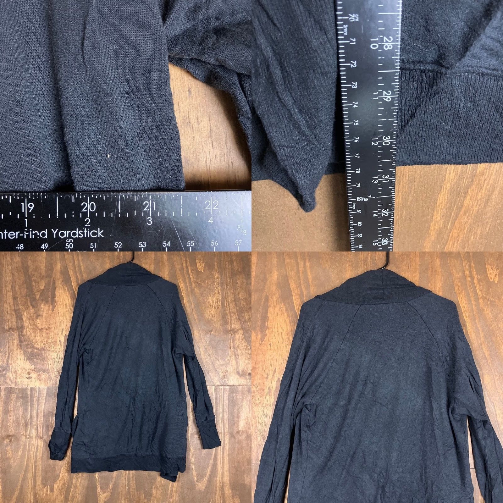 Athleta Athleta Womens Sweater Black Studio Wrap Open Front Waterfall Cardigan Stretch M Ladies Cardigan Casual Workwear Size M / US 6-8 / IT 42-44 - 8 Thumbnail