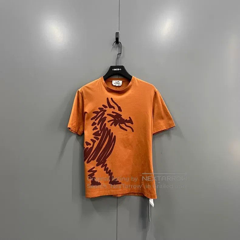 Hermes Hermes Orange Abstract Graffiti Short Sleeve Size US XS / EU 42 / 0 - 1 Thumbnail