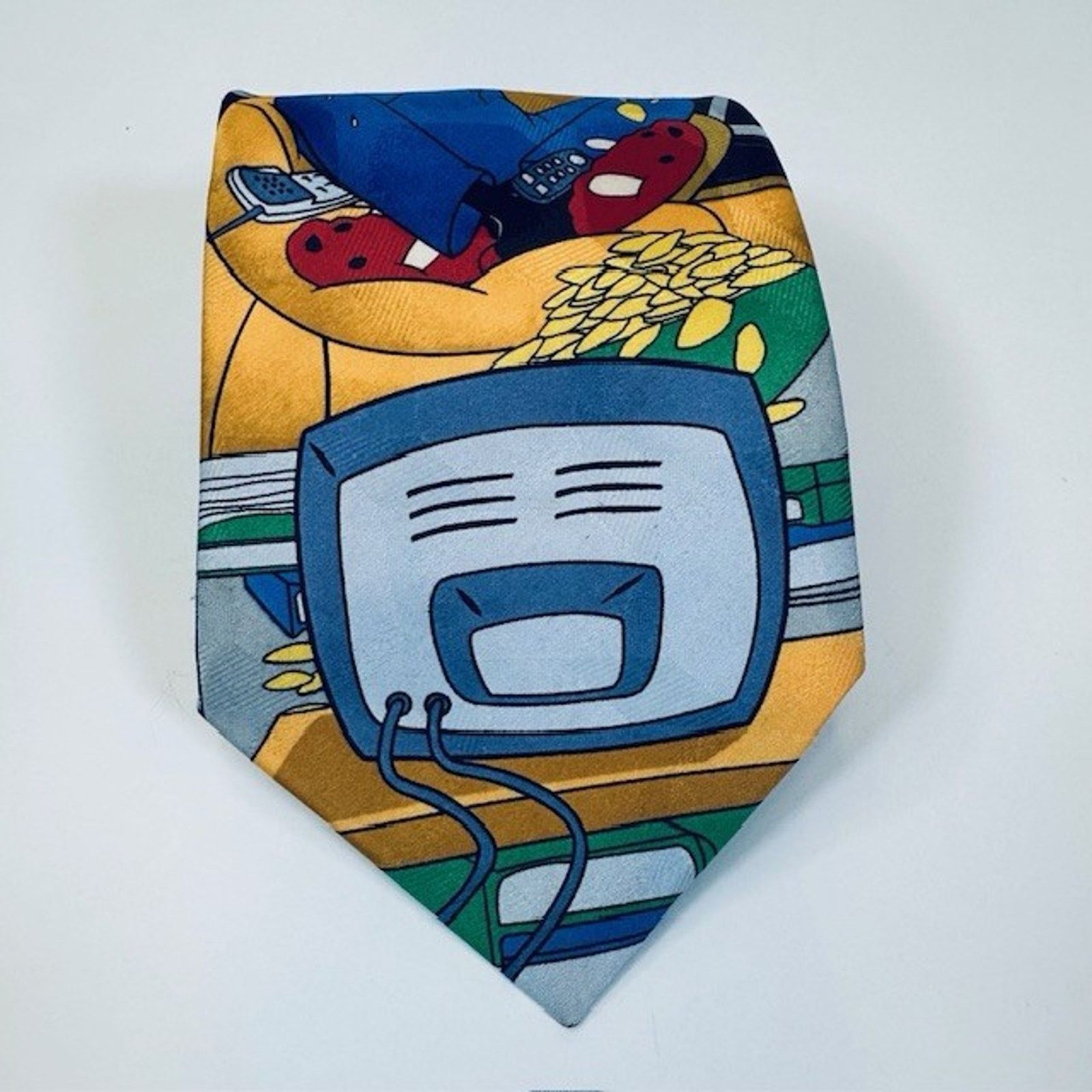 Disney Micky Unlimited Disney Men's Neck Tie Goofy Gaming Polyester Size ONE SIZE - 9 Thumbnail