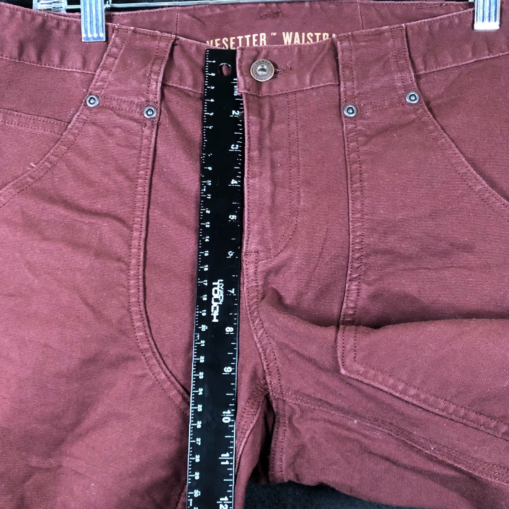 Vintage Duluth Womens Jeans Maroon Purple High Rise Curvesetter Waistband Stretch 12 Size 24" / US 00 / IT 34 - 7 Thumbnail