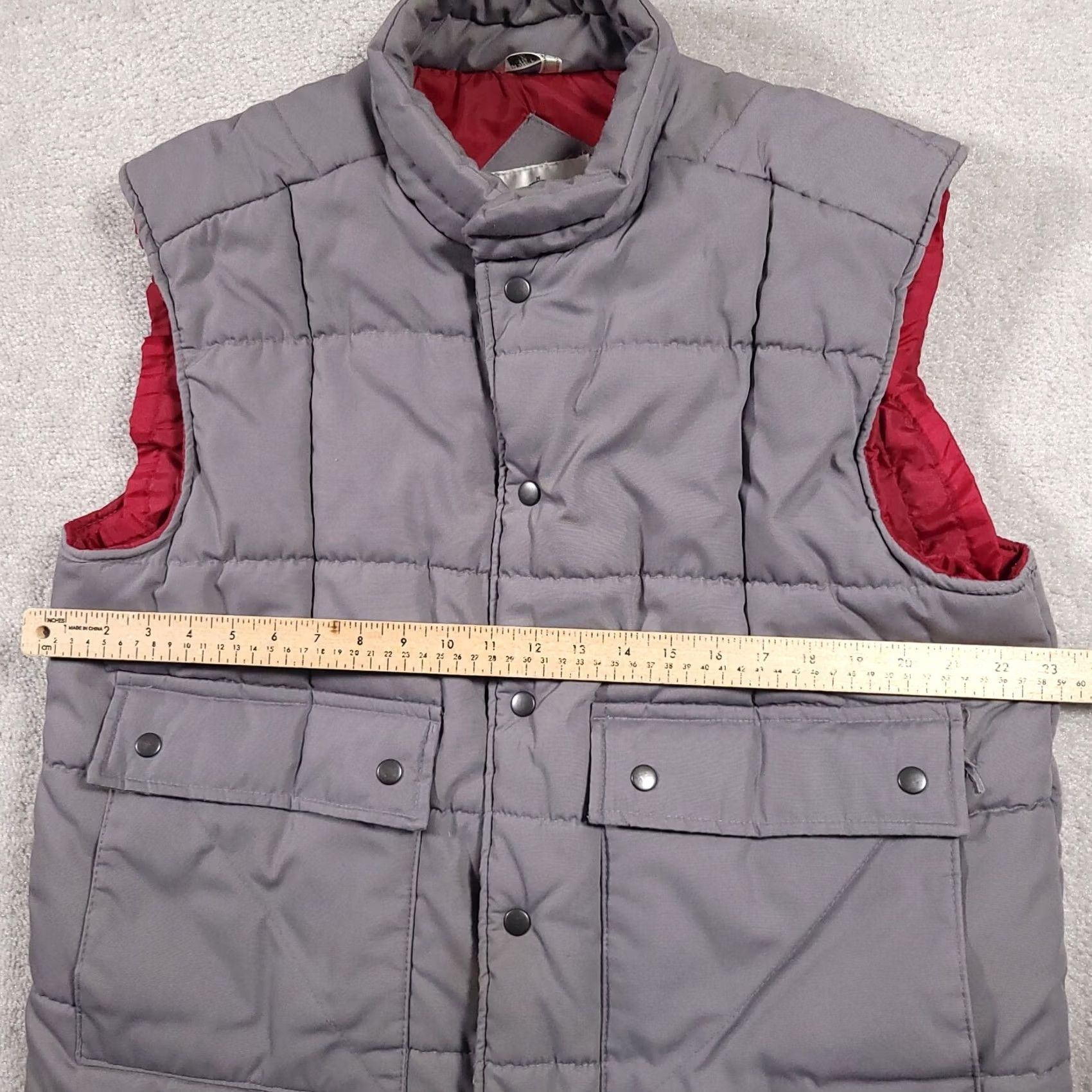 Vintage Northwest Territory Puffer Vest Mens Large Gray Red Snap Full Zip Heavy Size US L / EU 52-54 / 3 - 6 Thumbnail