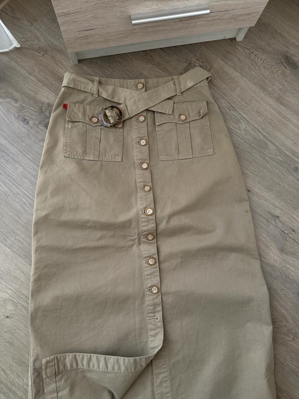 Japanese Brand × Vintage Vintage Bruna Beige Below The Knee Button Skirt Size 30" / US 8 / IT 44 - 5 Thumbnail