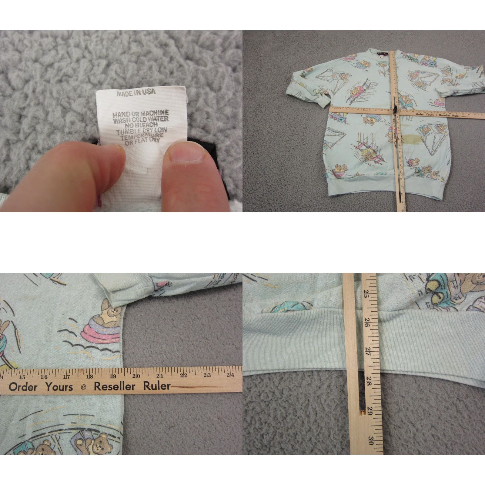 Vintage VINTAGE California Sweater Womens M Blue Crew Neck Frayless Pullover 80s 90s American Dog Flower Sweatshirt Made in USA Size M / US 6-8 / IT 42-44 - 8 Thumbnail