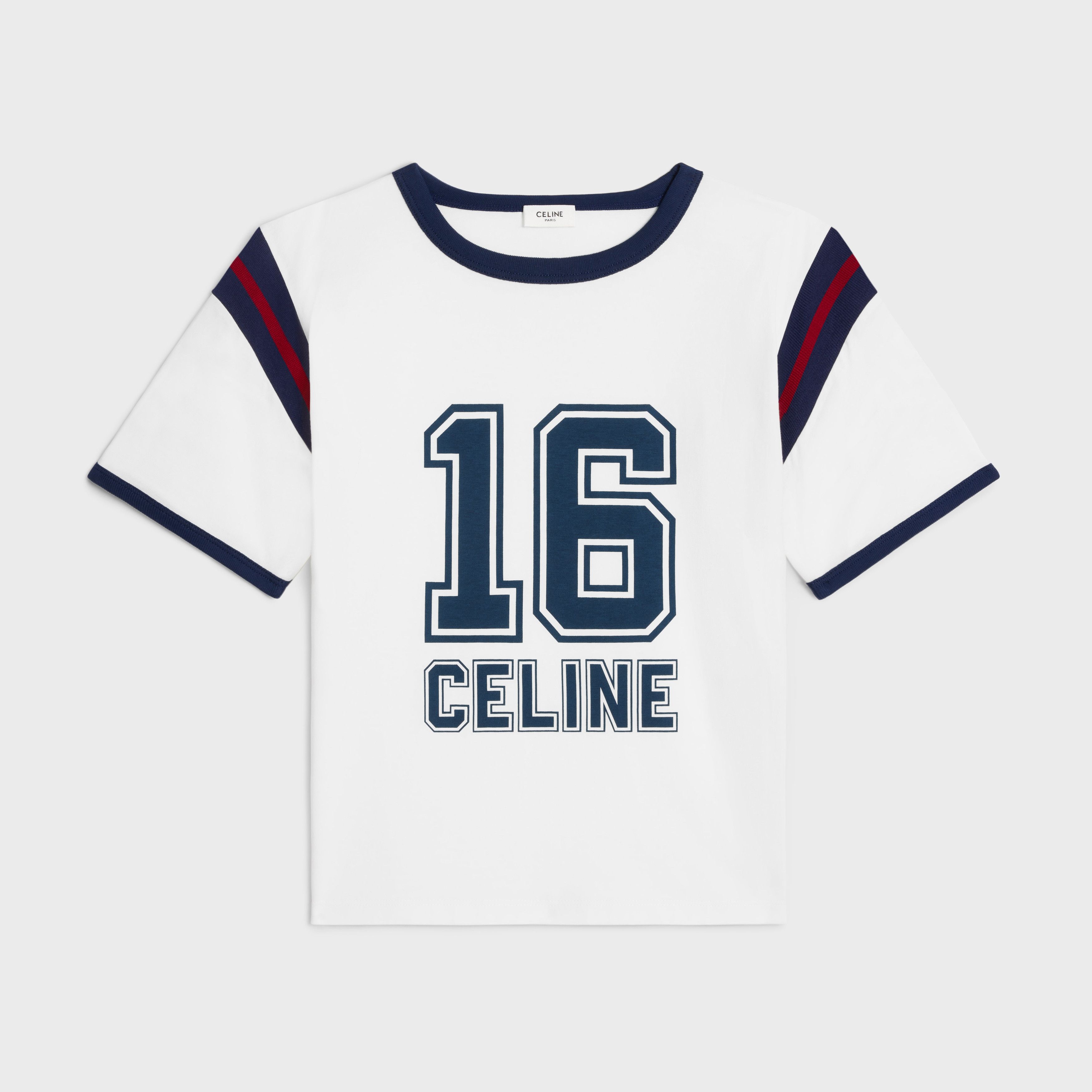 Celine o1bcso1str0925 2Y13E649W 16 Boxy T-Shirt Off White/Touareg Size XS / US 0-2 / IT 36-38 - 1 Thumbnail