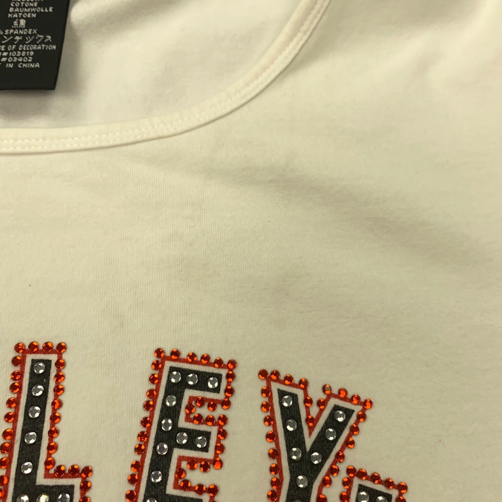 Harley Davidson Harley-Davidson Shirt Womens Large White Rhinestone Embellished Stretch Crew Neck Cap Sleeve T-Shirt Casual Size L / US 10 / IT 46 - 6 Thumbnail