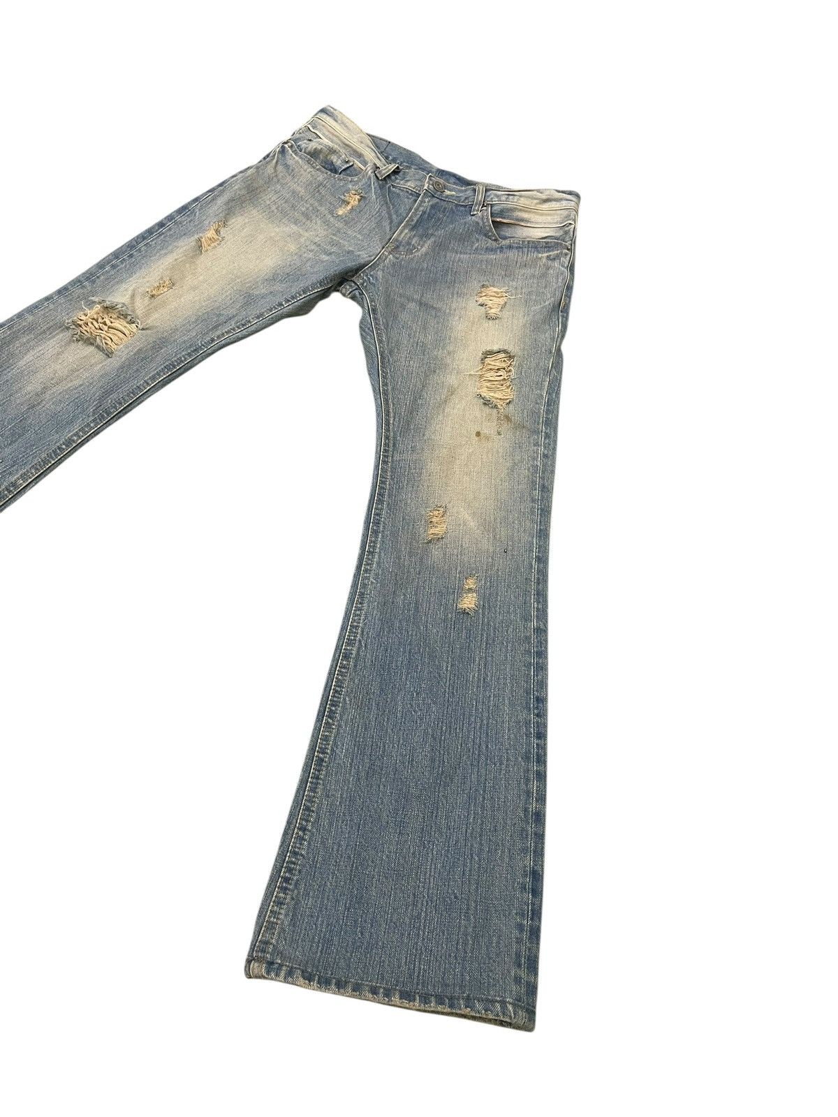 Japanese Brand Flare Jeans Izreel Faded Distress Boot Cut 2🟦5 Size US 31 - 3 Thumbnail
